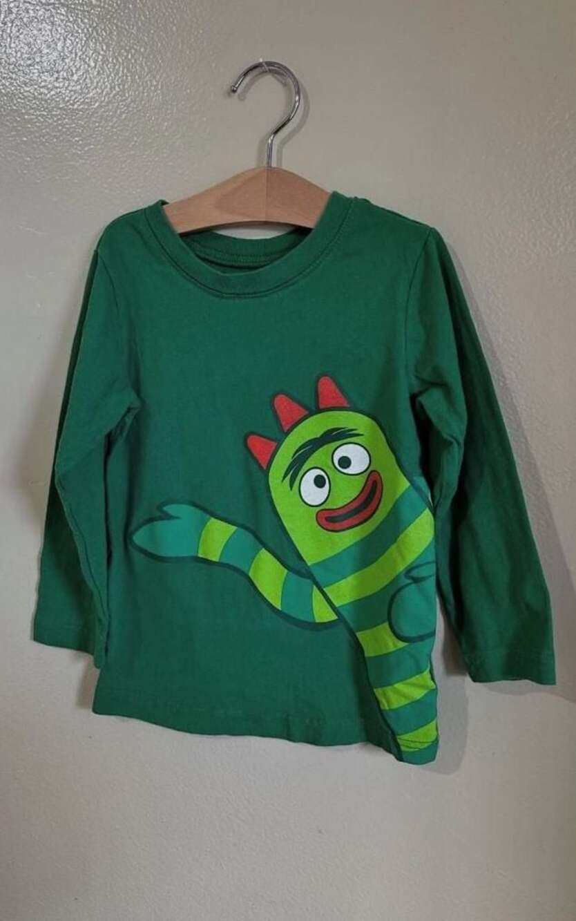 Yo Gabba Gabba! Brobee Green Long Sleeve Graphic T-Shirt Size 4T